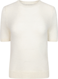 Mohair Blend Ss C-Neck - Krämvit