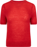 Mohair Blend Ss C-Neck - Ruby Red