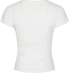 Perle Pointelle Top - White