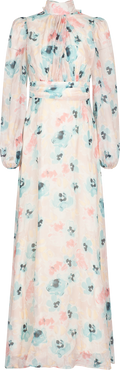 Valerie Open Back Silk Blend Maxi Dress - Florals