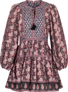 Donna Print Long Sleeve Dress - Multi