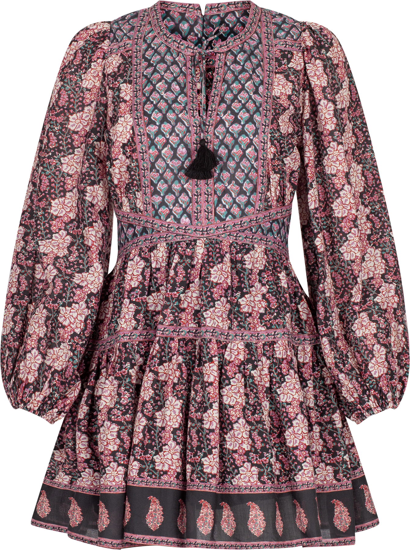 Donna Print Long Sleeve Dress - Multi