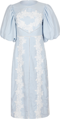 Rudy Embroidered Linen Midi Dress - Light Blue