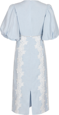 Rudy Embroidered Linen Midi Dress - Light Blue