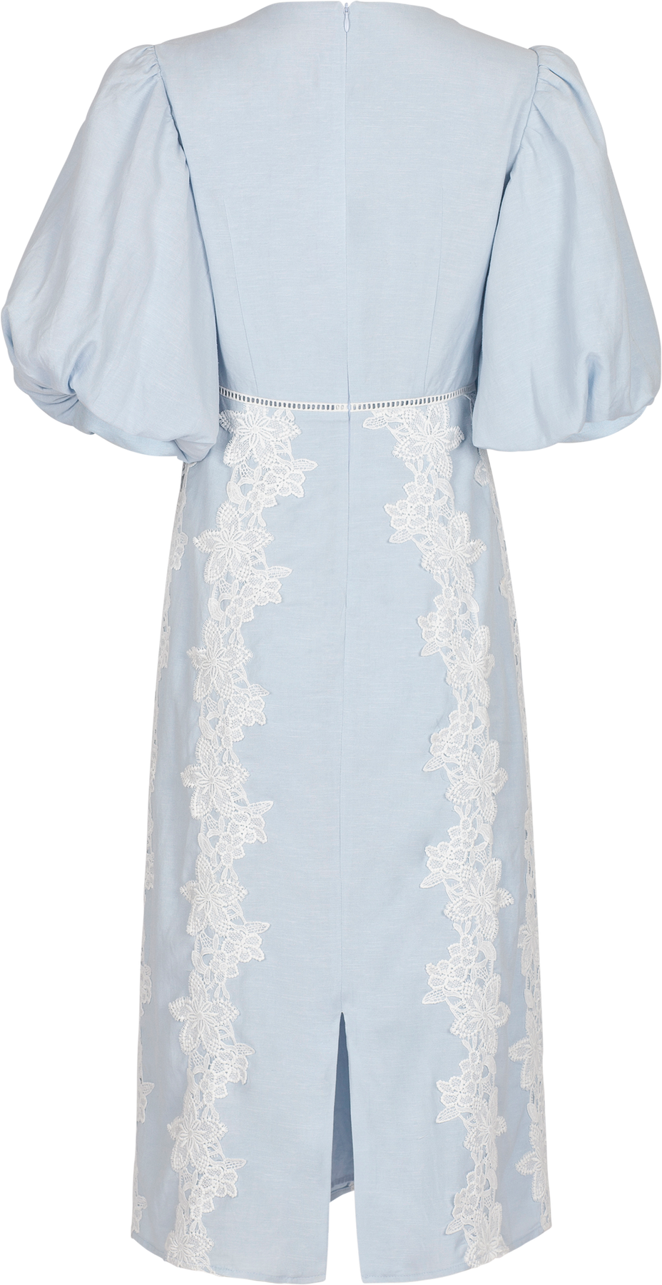 Rudy Embroidered Linen Midi Dress - Light Blue