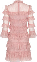 Carmine Frill Mini Lace Dress - Blush