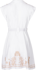 Jane Dress Linen W Embrodey - White