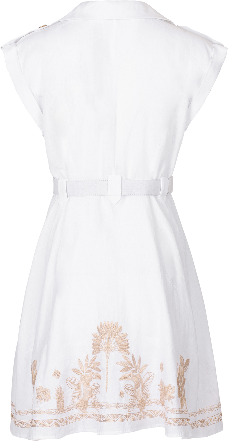 Jane Dress Linen W Embrodey - White