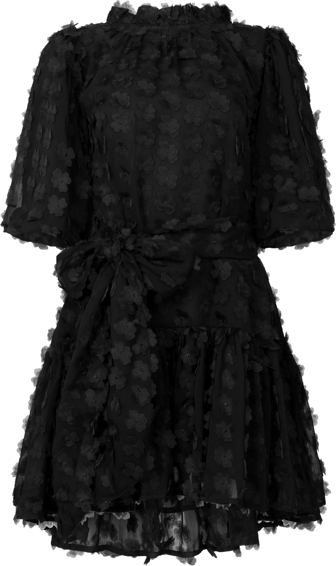 Laura Dress - Black Applique