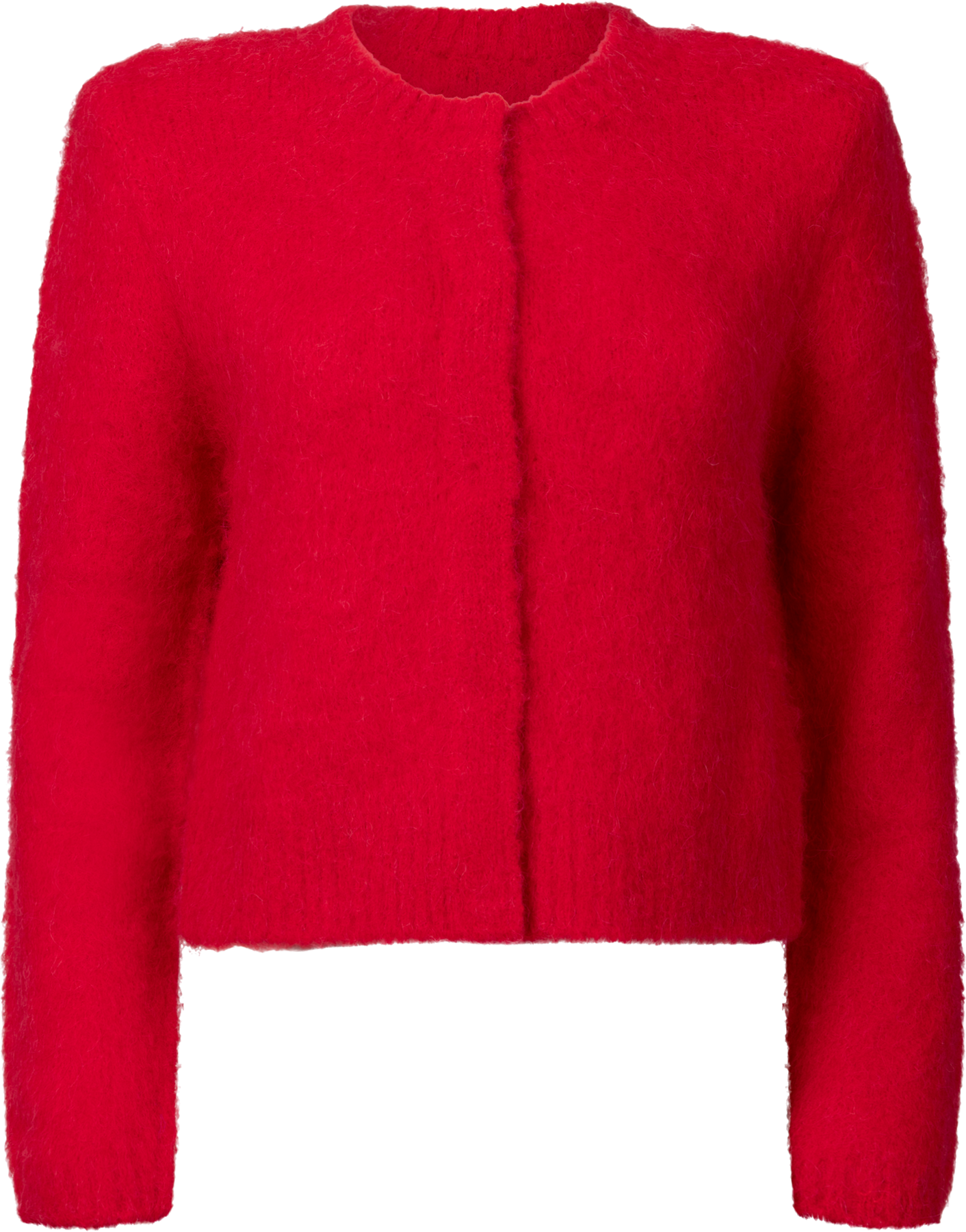 Hairy Knit Jacket - Röd