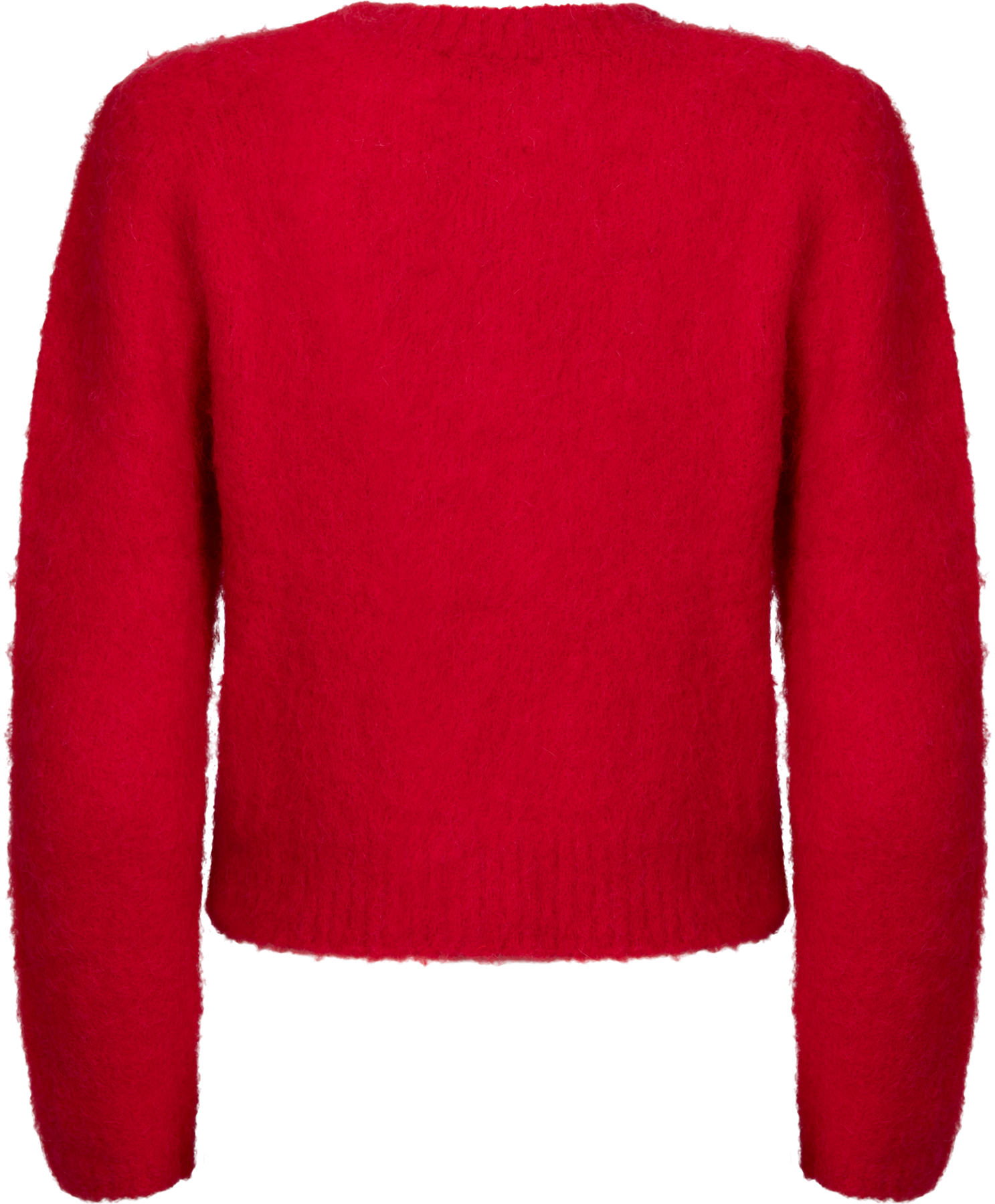 Hairy Knit Jacket - Röd