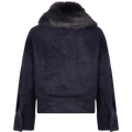 Charlie Jacket - Faux Fur - Wool Navy