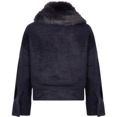 Charlie Jacket - Faux Fur - Wool Navy