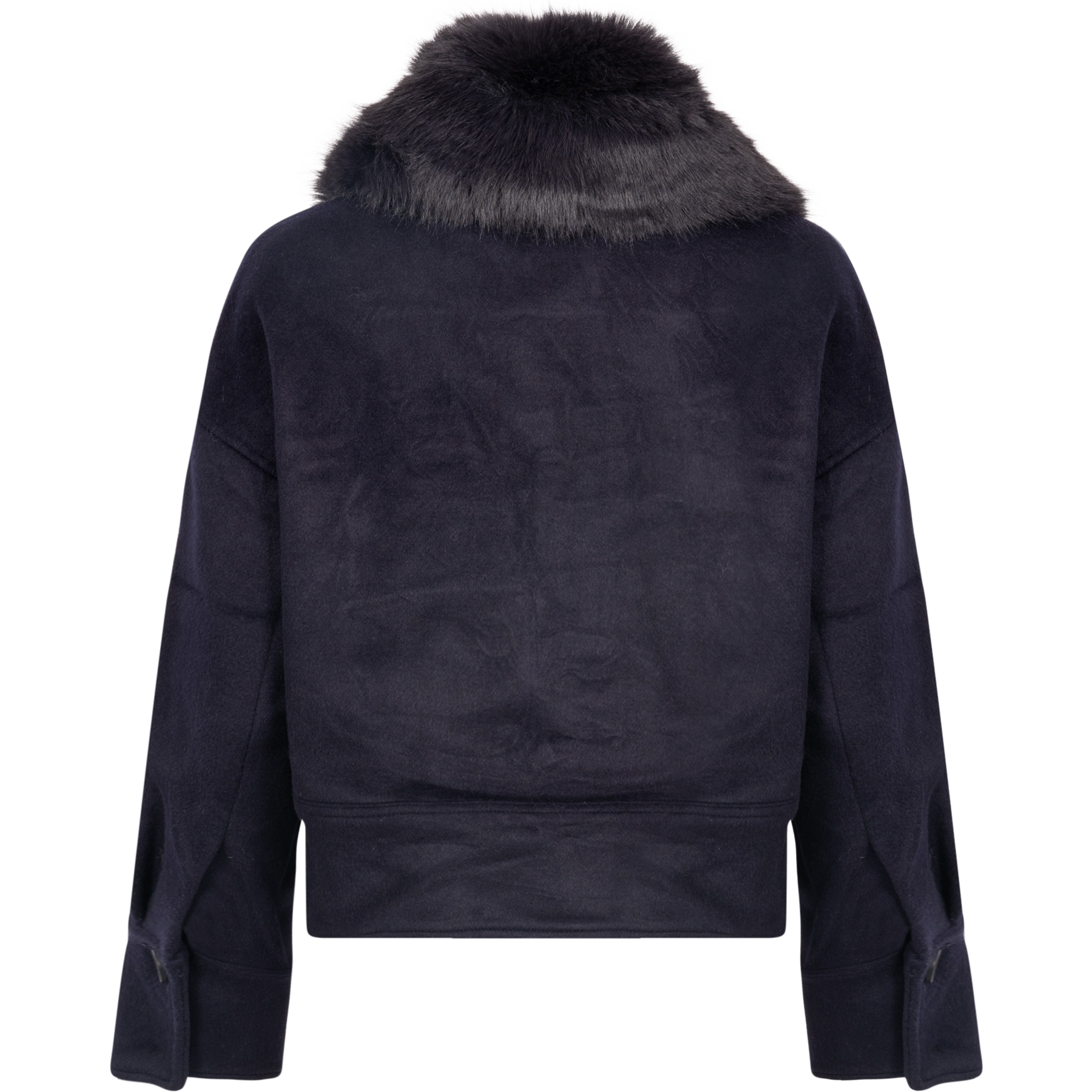 Charlie Jacket - Faux Fur - Wool Navy