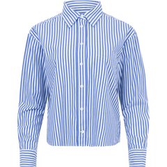 Rel Cropped Striped Shirt - College Blue