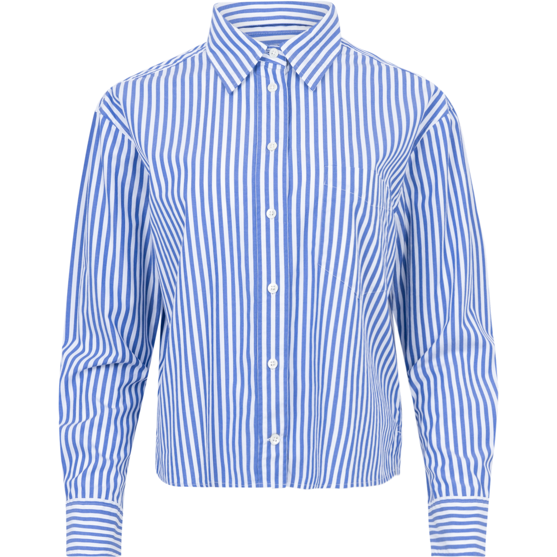 Rel Cropped Striped Shirt - College Blue