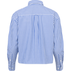 Rel Cropped Striped Shirt - College Blue