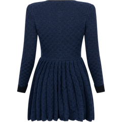 Weave Knit Mini Dress - Navy
