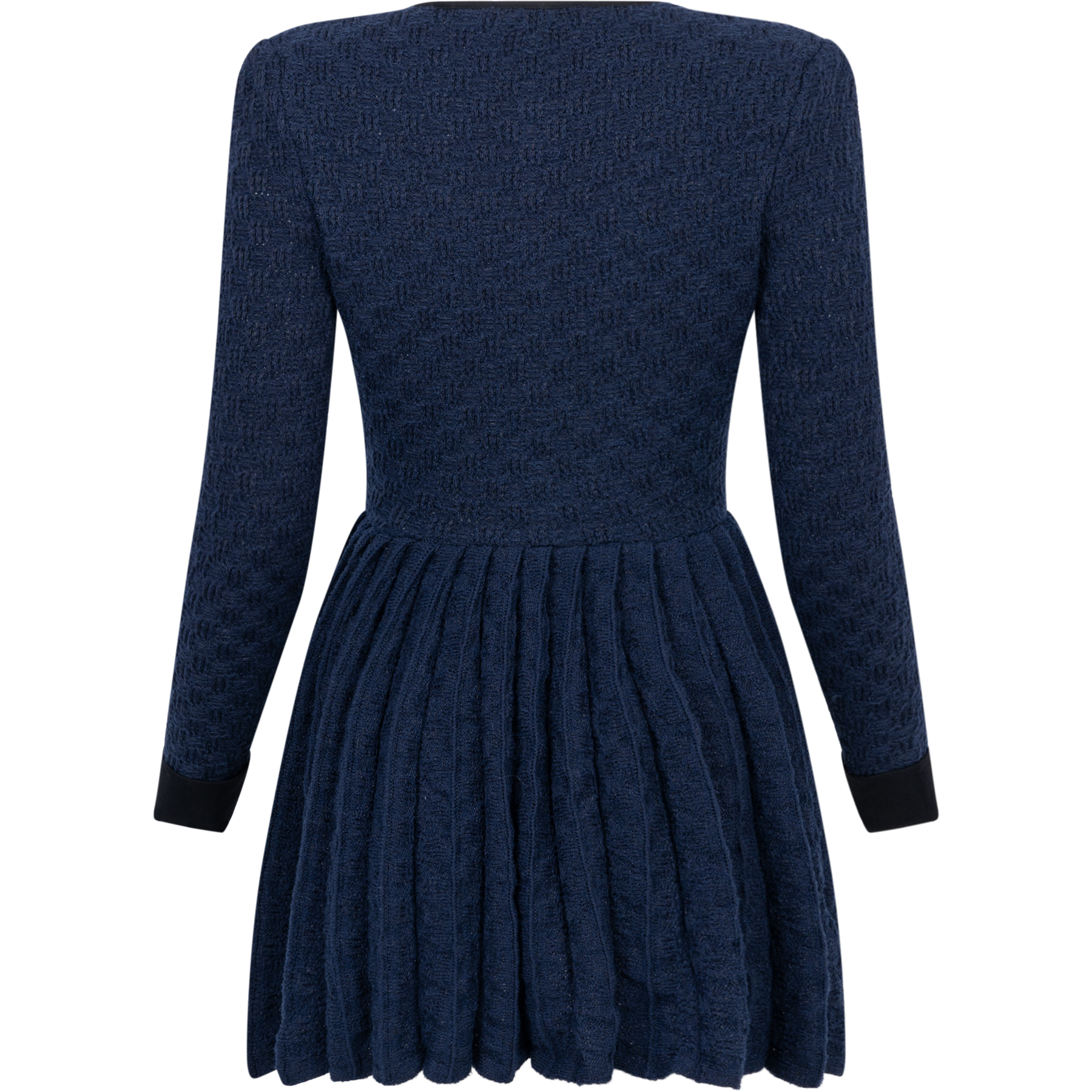 Weave Knit Mini Dress - Navy