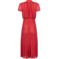 Rhinestone Mesh Midi Dress - Red