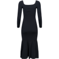 Knit Diamante Trim Midi Dress - Black