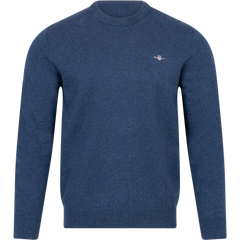 Classic Cotton C-Neck - Dark Jeansblue Melange