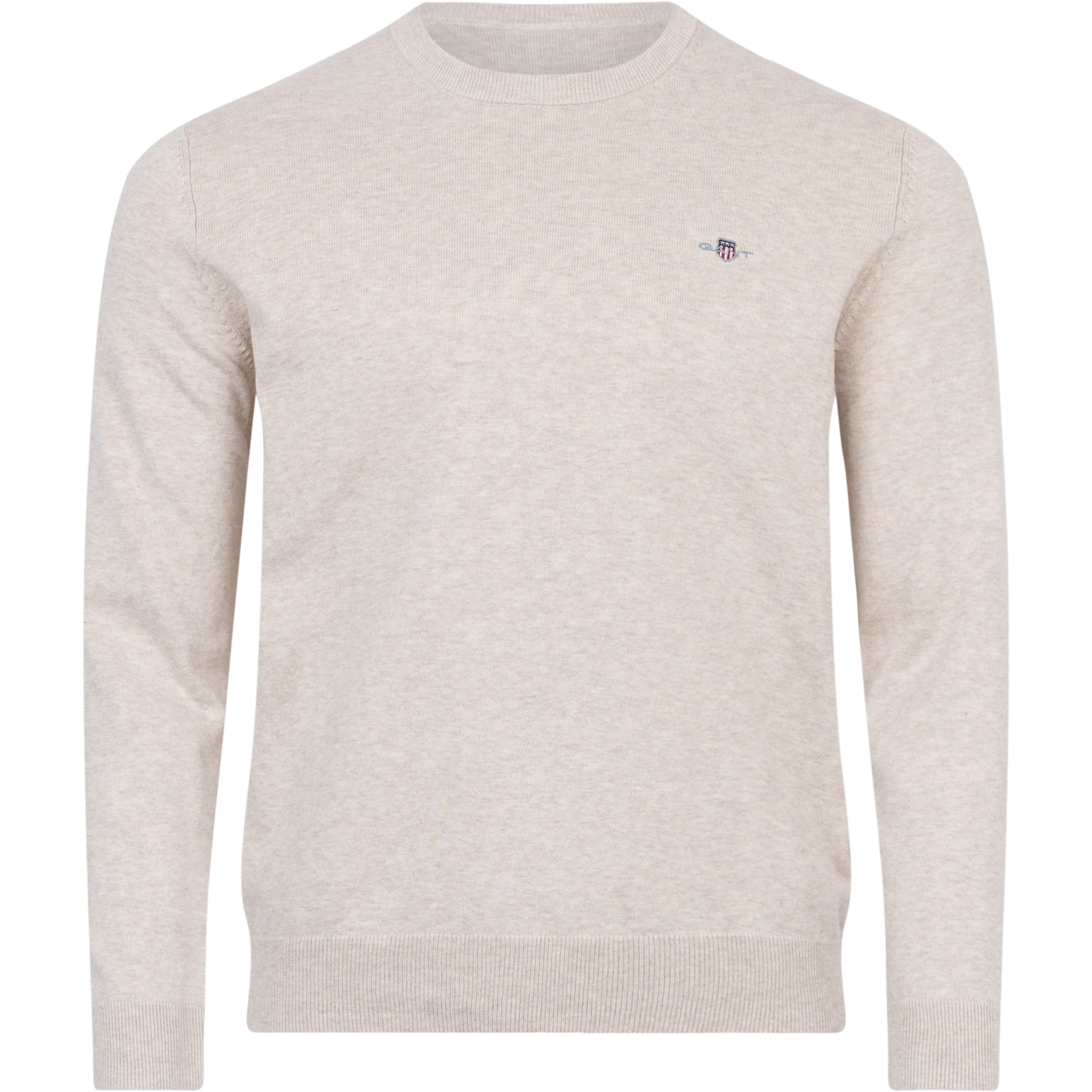 Classic Cotton C-Neck - Light Beige Melange