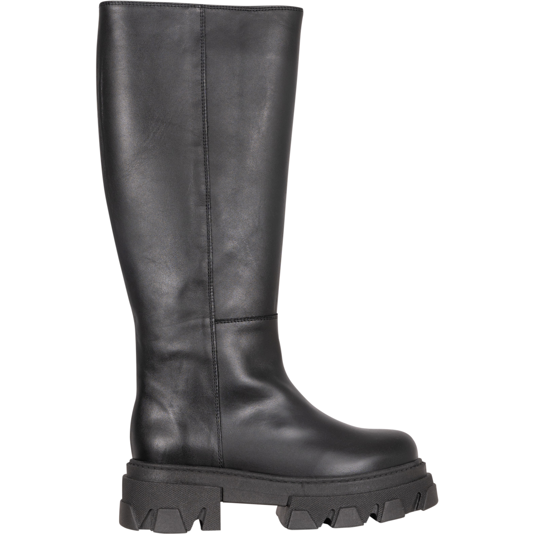 Katiuska Leather High Boot - Black