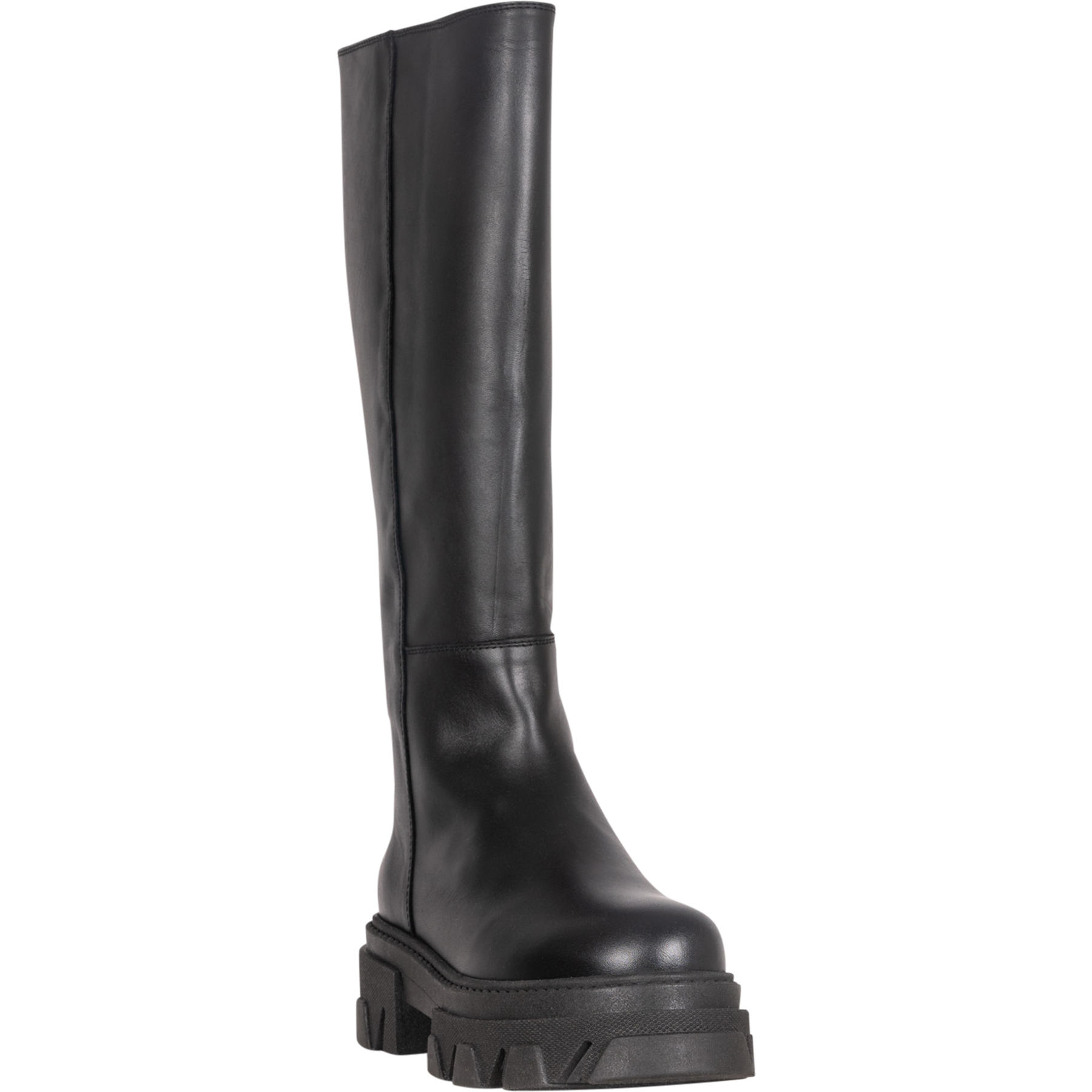 Katiuska Leather High Boot - Black