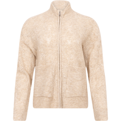 Lessine Hope Zip Cardigan - Oatmeal Melange