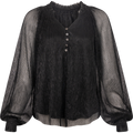 Nora Blouse Lurex Crinkle - Black