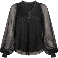 Nora Blouse Lurex Crinkle - Black