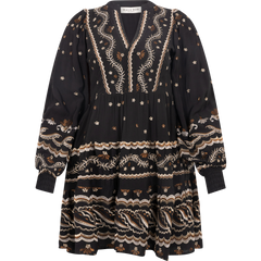 Audrey Dress W Embrodery - Black