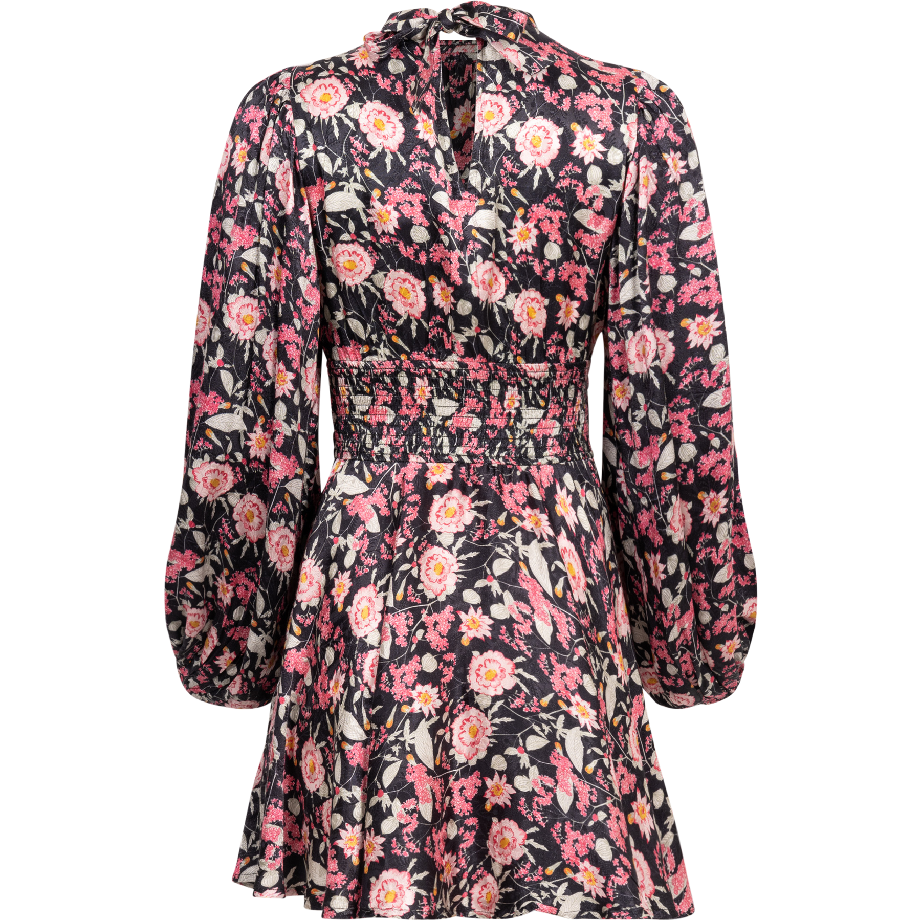 Jacquard Mini Dress - Flower Pink