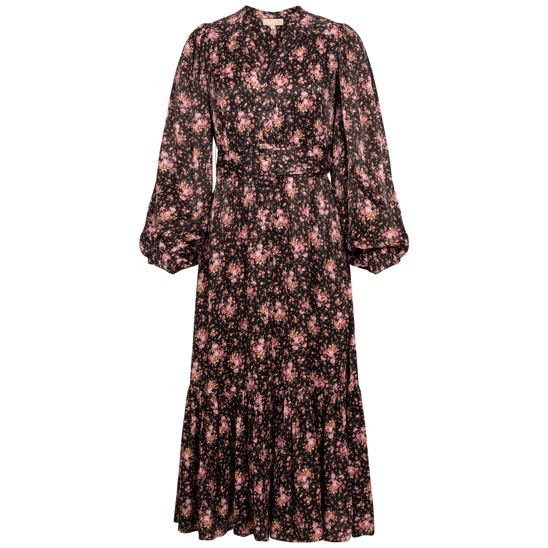 Crépe Satin Midi Dress - Flower Petals