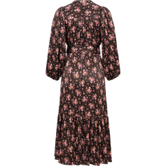 Crépe Satin Midi Dress - Flower Petals