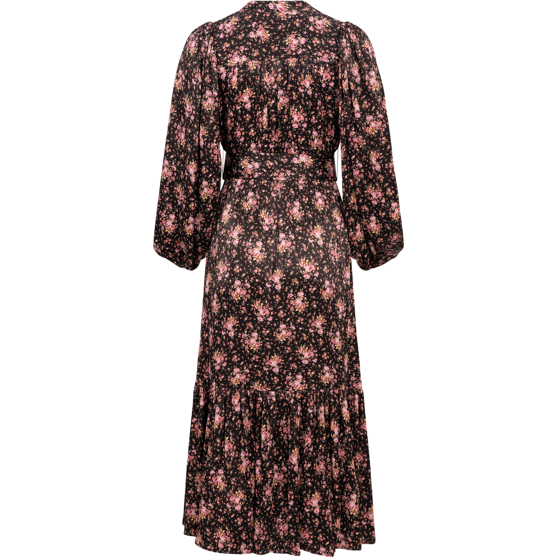 Crépe Satin Midi Dress - Flower Petals