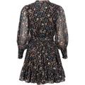Gertrude Gold Botanical Dress - Black