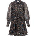 Gertrude Gold Botanical Dress - Black