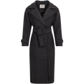 Edith Herringbone Coat - Black