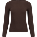 Corine Knit Ls Top - Brown
