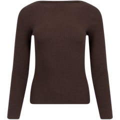 Corine Knit Ls Top - Brown