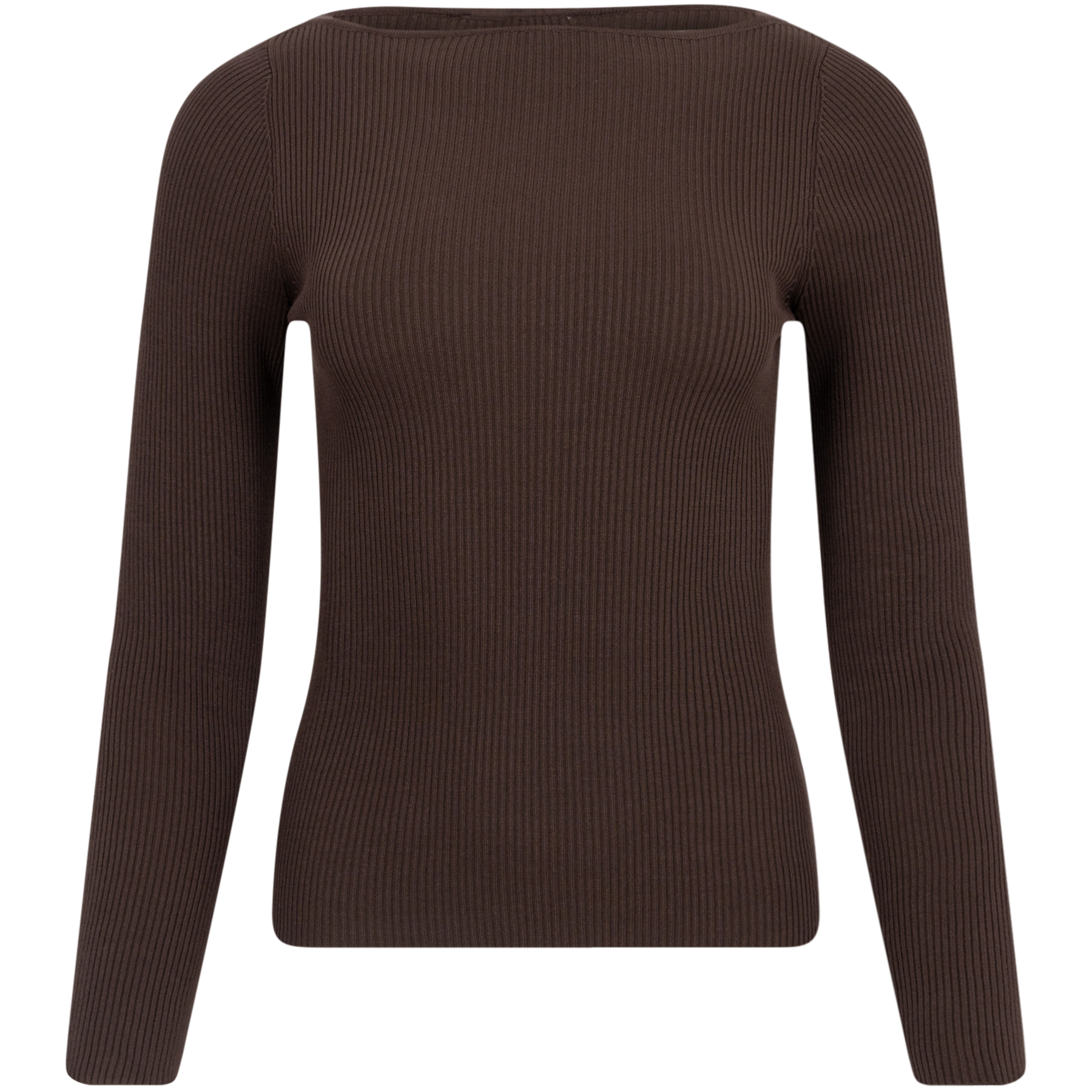 Corine Knit Ls Top - Brown