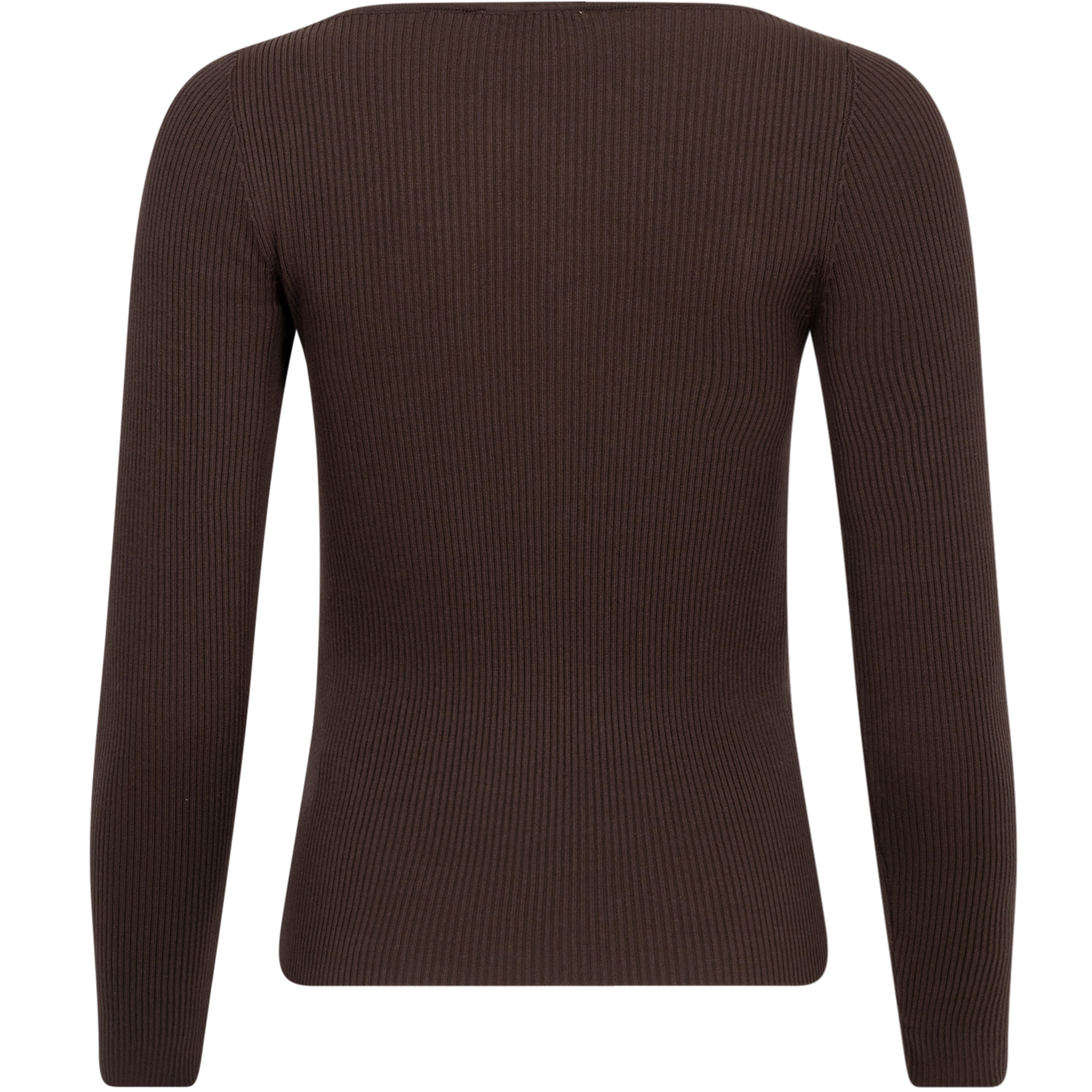 Corine Knit Ls Top - Brown