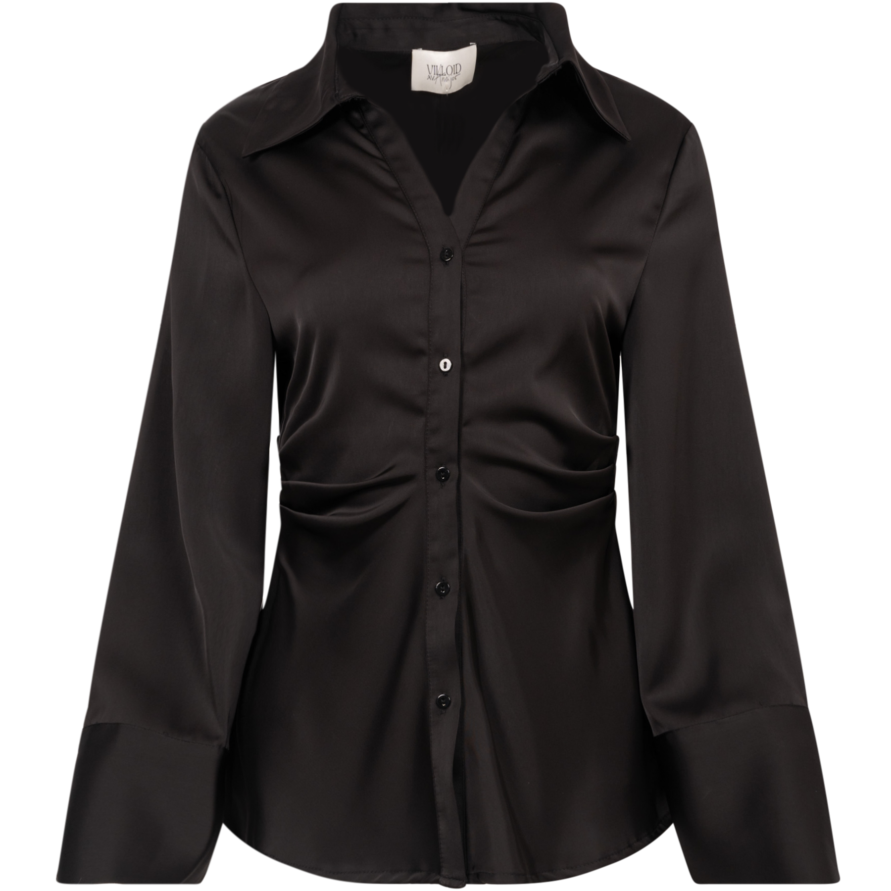 Lola Satin Shirt - Black