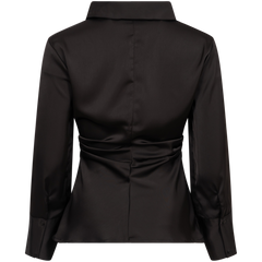 Lola Satin Shirt - Black