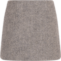 Lea Herringbone Mini Skirt - Light Grey