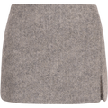 Lea Herringbone Mini Skirt - Light Grey