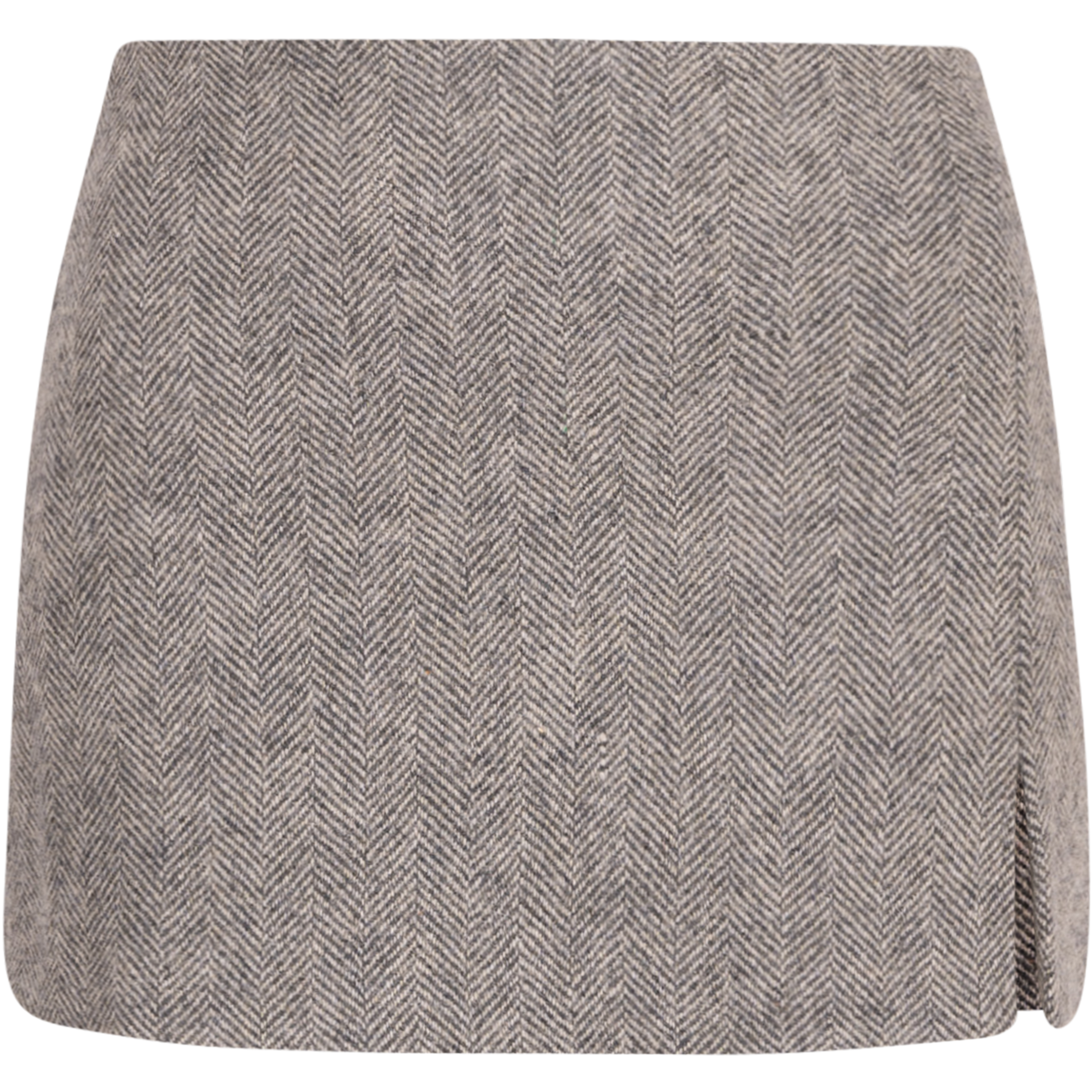 Lea Herringbone Mini Skirt - Light Grey