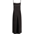 Lou Satin Slip Dress - Black